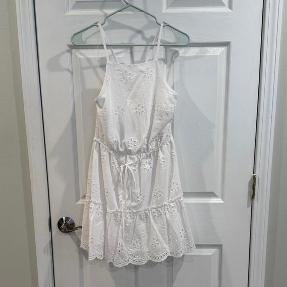 White Eyelet juniors Dress